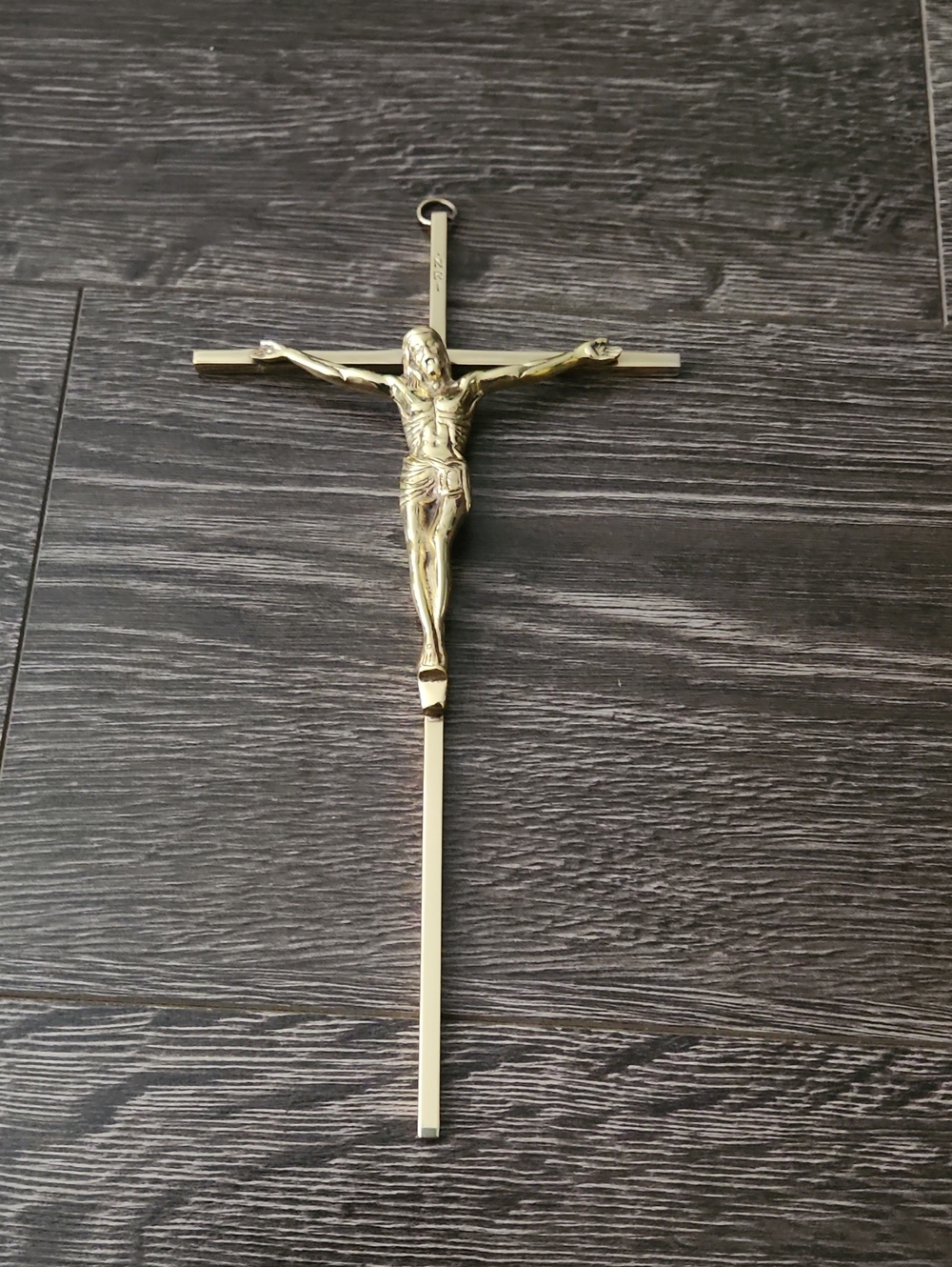 Wall Crucifix Gold-Plated Brass 10IN